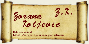 Zorana Koljević vizit kartica